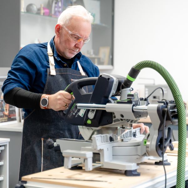 Safely using a mitre saw in design technology